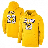 Los Angeles Lakers 23 LeBron James Nike 2019-20 City Edition Name & Number Pullover Hoodie Gold,baseball caps,new era cap wholesale,wholesale hats